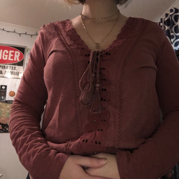 Long sleeve peasant top - Picture 2 of 2